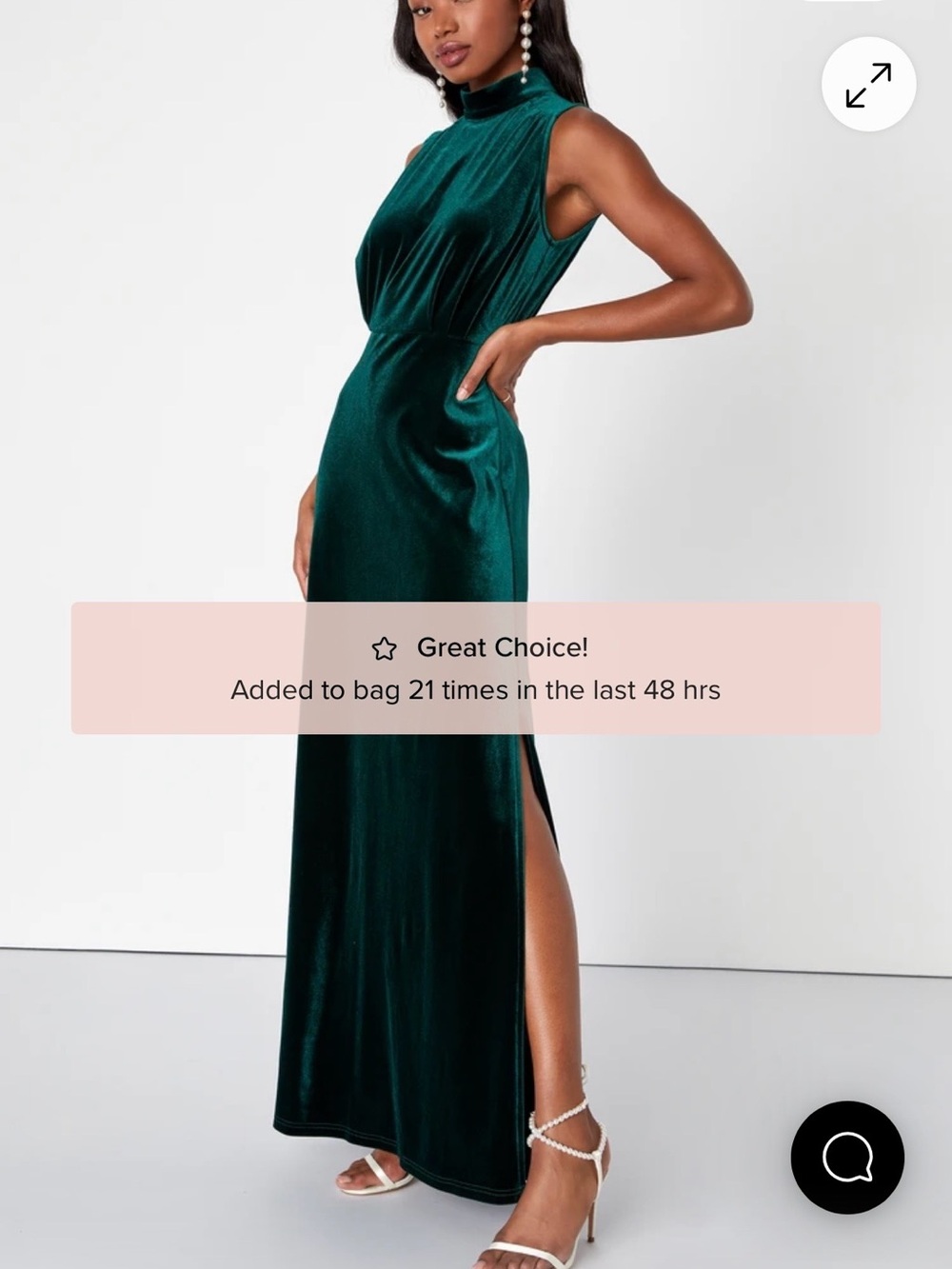 Lulu's Deep Emerald Green Velvet Maxi Dress - Picture 4 of 4